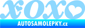 Samolepka XOXO nápis se srdíčkem světle modrá