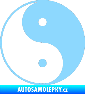 Samolepka Yin yang - logo JIN a JANG světle modrá