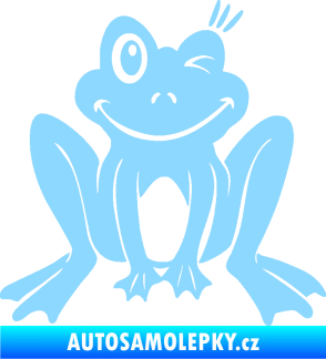 Samolepka Žába 010 pravá mrkající světle modrá