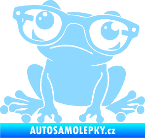 Samolepka Žába 011 levá kouká s brýlemi světle modrá