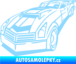 Samolepka Závodní auto 003 levá světle modrá