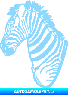 Samolepka Zebra 001 levá hlava světle modrá