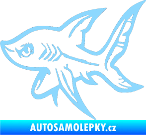 Samolepka Žralok 001 levá světle modrá