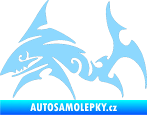 Samolepka Žralok 002 levá světle modrá