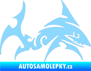 Samolepka Žralok 002 pravá světle modrá