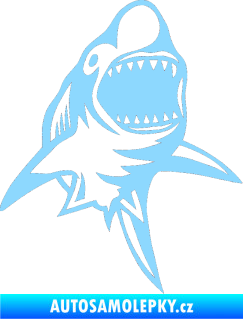 Samolepka Žralok 011 pravá světle modrá