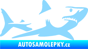 Samolepka Žralok 015 pravá světle modrá