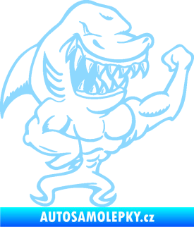 Samolepka Žralok 016 pravá svalovec světle modrá