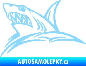 Samolepka Žralok 020 levá v moři světle modrá