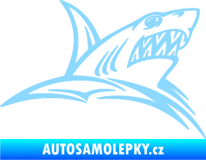 Samolepka Žralok 020 pravá v moři světle modrá