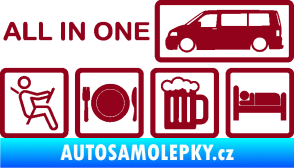 Samolepka All in one 003 nápis multifunkční vůz bordó vínová