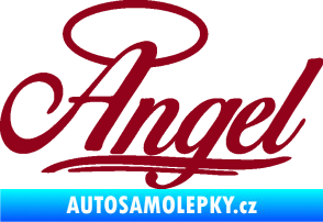Samolepka Angel nápis bordó vínová