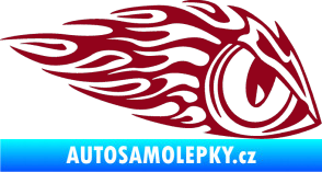 Samolepka Animal flames 016 pravá zvířecí oko bordó vínová