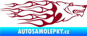 Samolepka Animal flames 017 pravá vlk bordó vínová