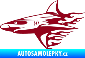 Samolepka Animal flames 031 levá žralok bordó vínová