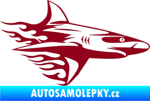 Samolepka Animal flames 031 pravá žralok bordó vínová