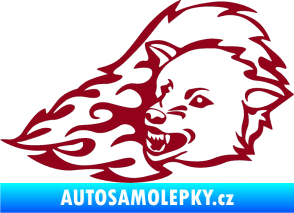 Samolepka Animal flames 036 levá vlk bordó vínová