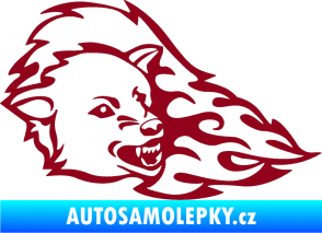 Samolepka Animal flames 036 pravá vlk bordó vínová