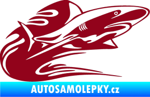 Samolepka Animal flames 037 pravá žralok bordó vínová