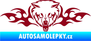 Samolepka Animal flames 038 pravá vlk bordó vínová