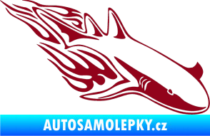 Samolepka Animal flames 048 pravá žralok bordó vínová