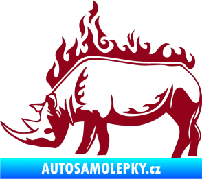 Samolepka Animal flames 049 levá nosorožec bordó vínová