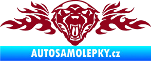 Samolepka Animal flames 058 levá vlk bordó vínová