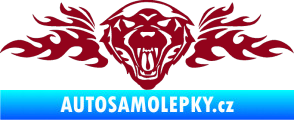 Samolepka Animal flames 058 pravá vlk bordó vínová