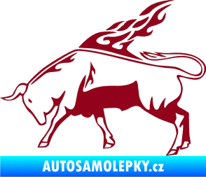 Samolepka Animal flames 067 levá býk bordó vínová