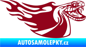 Samolepka Animal flames 082 pravá kobra bordó vínová