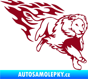 Samolepka Animal flames 087 pravá lev bordó vínová
