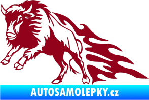 Samolepka Animal flames 089 levá býk bordó vínová