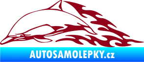 Samolepka Animal flames 099 levá delfín bordó vínová