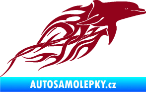 Samolepka Animal flames 102 pravá delfín bordó vínová