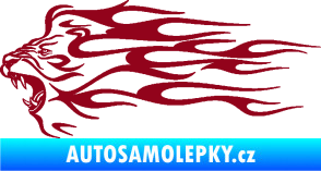 Samolepka Animal flames 103 levá lev bordó vínová