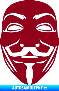Samolepka Anonymous 001 maska bordó vínová