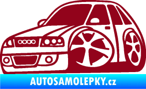 Samolepka Audi A4 karikatura levá bordó vínová