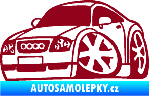 Samolepka Audi TT karikatura levá bordó vínová