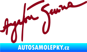 Samolepka Podpis Ayrton Senna bordó vínová