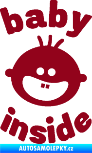 Samolepka Baby inside 002 levá dva zuby na palubě bordó vínová