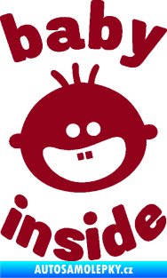Samolepka Baby inside 002 pravá dva zuby na palubě bordó vínová