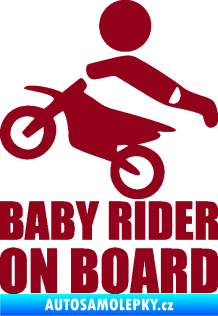 Samolepka Baby rider on board levá bordó vínová