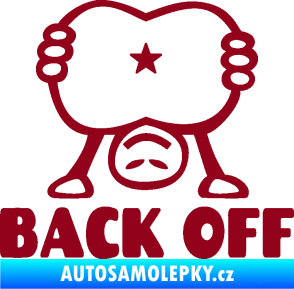 Samolepka Back off panáček bordó vínová