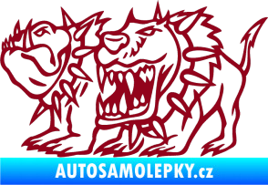 Samolepka Bad dogs levá zuřiví psi bordó vínová