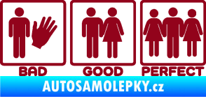 Samolepka Bad good perfect 001 nápis bordó vínová