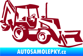 Samolepka Bagr 002 pravá bordó vínová