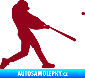 Samolepka Baseball 001 pravá bordó vínová
