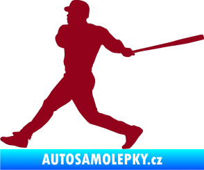 Samolepka Baseball 002 levá bordó vínová