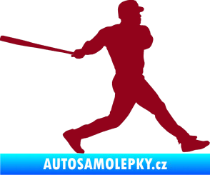 Samolepka Baseball 002 pravá bordó vínová