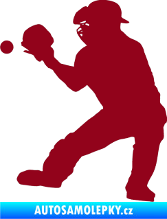 Samolepka Baseball 007 levá bordó vínová